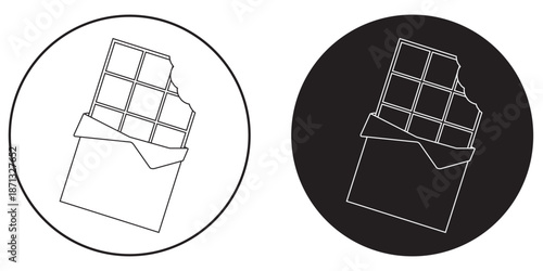 Chocolate thin line vector icon. eps illustration