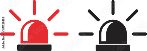 Red and black siren lights warning