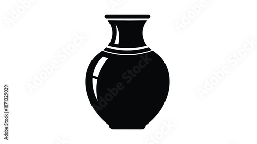 A simple black vase design showcasing elegant curves and a bold silhouette