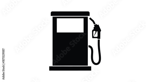 Simple black gas pump icon design a modern fuel station silhouette