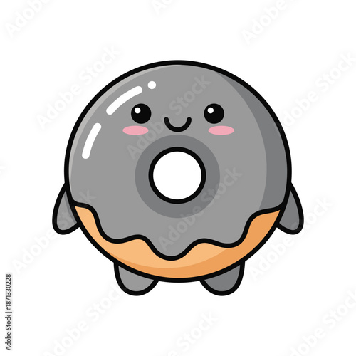 Adorable Cartoon Donut Character Illustration