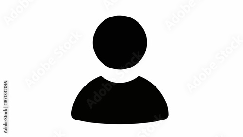 Simple Black Silhouette Icon Representing a Person.