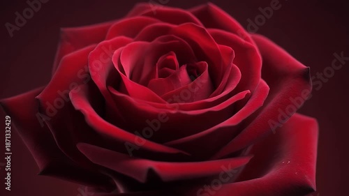 Red Rose Closeup on Dark Background.