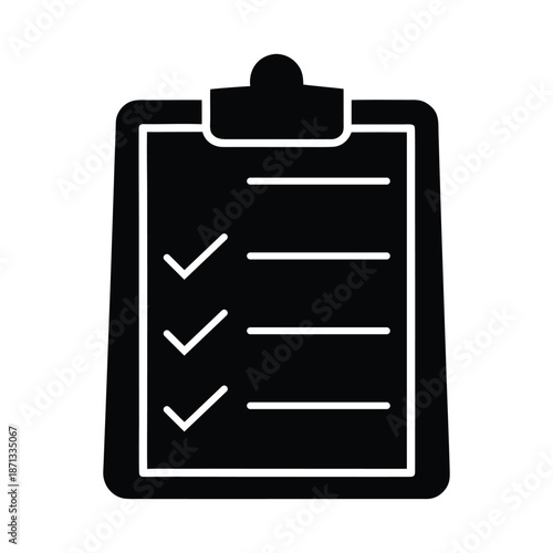 Experiment Checklist Silhouette Icon Vector Illustration