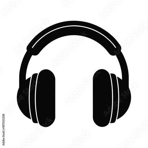 Headphone Studio Silhouette Icon Vector Illustration