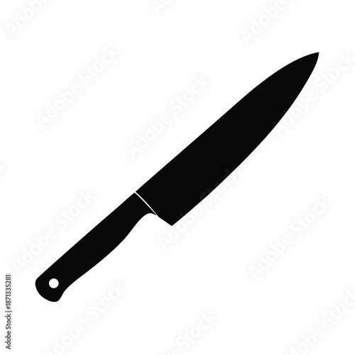 Kitchen Knife Silhouette Icon Vector Illustration