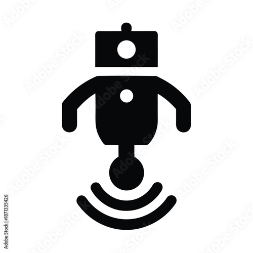 Motion Sensor Silhouette Icon Vector Illustration