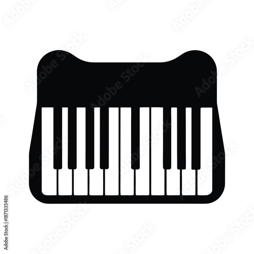 Piano Keyboard Silhouette Icon Vector Illustration