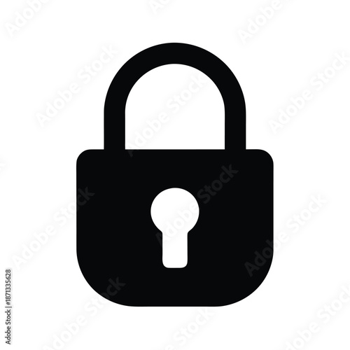 Smart Lock Silhouette Icon Vector Illustration