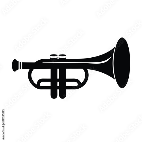 Trumpet Silhouette Icon Vector Illustration
