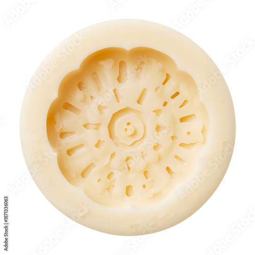 Round Decorative Soap With Floral Design Made From Natural Ingredients