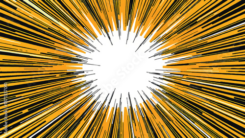 Abstract Abstract burst of vibrant energy emanating from a central point, this dynamic image captures a sense of explosive motion and radiant intensity.