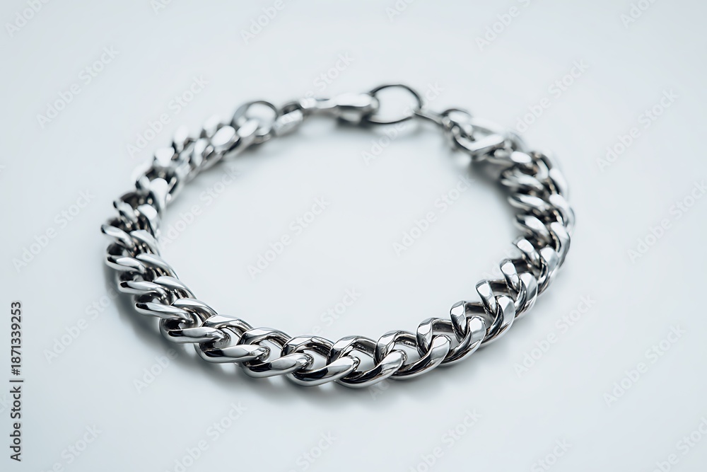 Obraz premium silver bracelet isolated on white