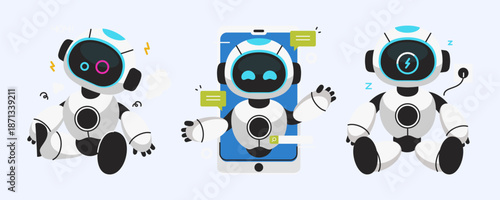 Charming Ai Robot Characters Expressing Emotions And