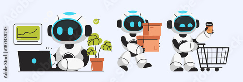 Robotic Efficiency Illustrating Various AI Functions in