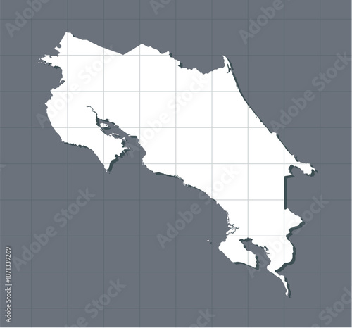 Vector map of Costa Rica template outline country
