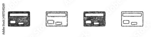 Sketch credit card payment icon design set