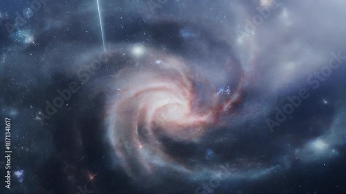 Spiral Galaxy Cosmic Dance in Space.