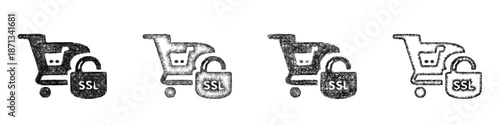 Sketch ssl secure payment icon design set