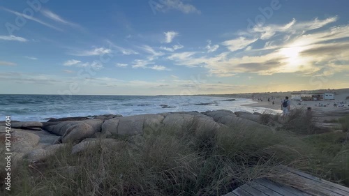 Rocky Shore with Ocean Waves Uruguay Atlantic Coast