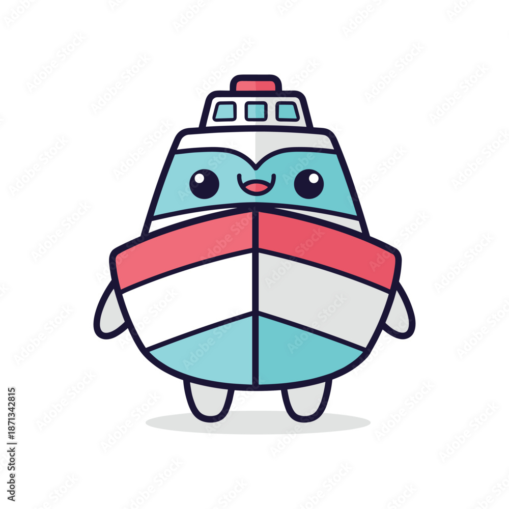 Fototapeta premium Cartoon Ferry Character Illustration