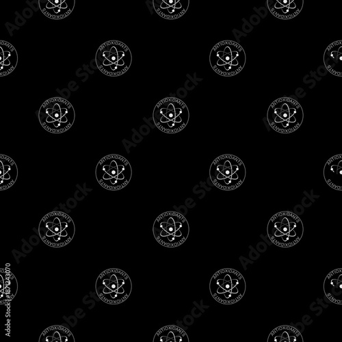 Antioxidants seamless pattern isolated on black background
