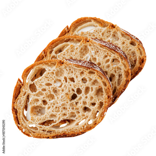Freshly Baked Slices of Bread on a White Background Ready for Use in Various ...
