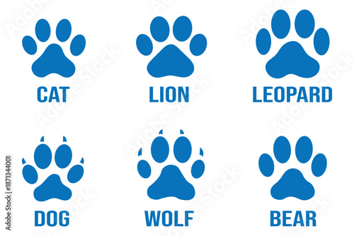 animal paw print Vector illustration.