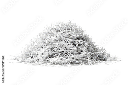 A mound of shredded white paper