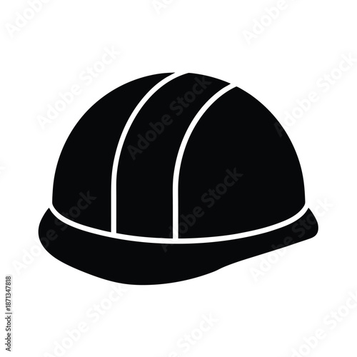 Construction Helmet Silhouette Icon Vector Illustration