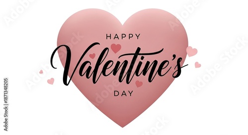 Romantic Valentine's Day celebration with a large pink heart and small heart confetti, perfect for expressing love and affection