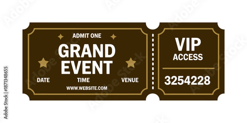 VIP Event Ticket Admit One Grand Event Access Pass