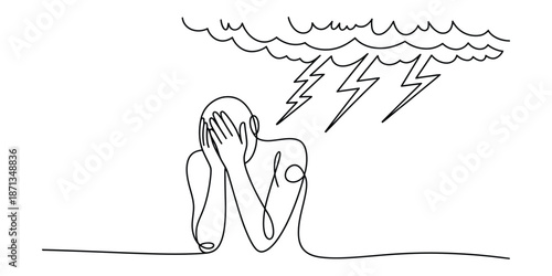 Person experiencing intense stress and anxiety, feeling overwhelmed by life's challenges