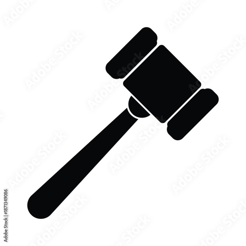 Judge Gavel Silhouette Icon Vector Illustration