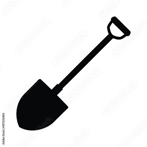 Shovel Silhouette Icon Vector Illustration