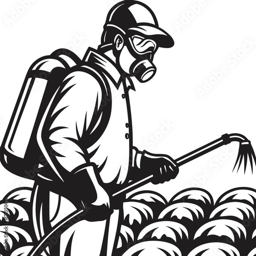 Artistic Monochrome Portrait of a Farmer Wearing a Vest and Work Shirt