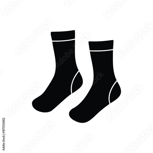 Socks Silhouette Icon Vector Illustration
