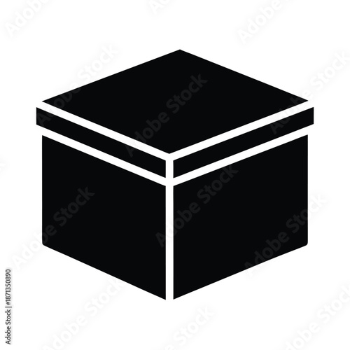 Storage Box Silhouette Icon Vector Illustration