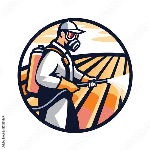 Sustainable Farming Concept Art Featuring a Farmer Wearing Utility Gear