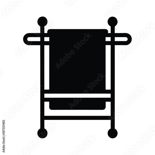 Towel Rack Silhouette Icon Vector Illustration