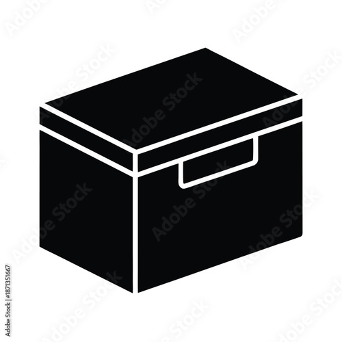 Archive Box Silhouette Icon Vector Illustration