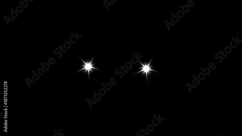 Wallpaper Mural Twinkling cartoon stars sparkle animation with glowing glitter particles and retro shine motion, magical star burst effects for festive videos on isolated black screen background in 4k Torontodigital.ca