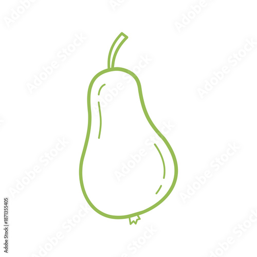 Cute Pear Hand Drawn Illustration in Minimal Doodle Style