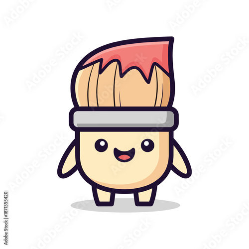 Cartoon Bread Character with Red Mohawk Haircut
