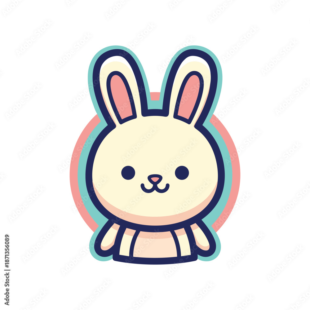 Obraz premium Adorable Cartoon Bunny Vector Illustration
