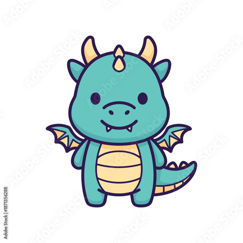 Adorable Cartoon Dragon Illustration