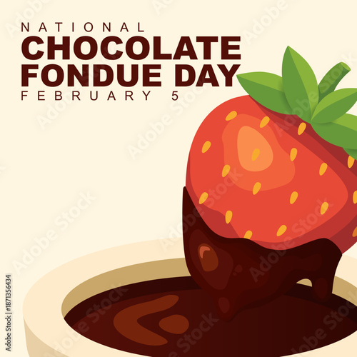 Vector graphic of National Chocolate Fondue Day ideal for National Chocolate Fondue Day celebration.