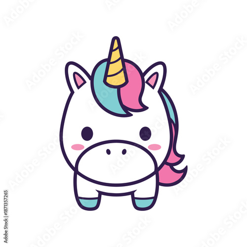 Adorable Cartoon Unicorn Illustration