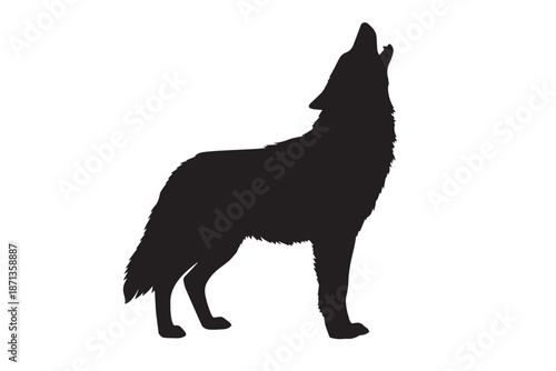 Wallpaper Mural Howling Wolf Silhouette Torontodigital.ca