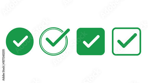 A set of green checkmark icons on a white background